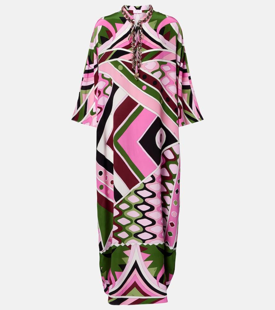 pucci printed silk satin kaftan