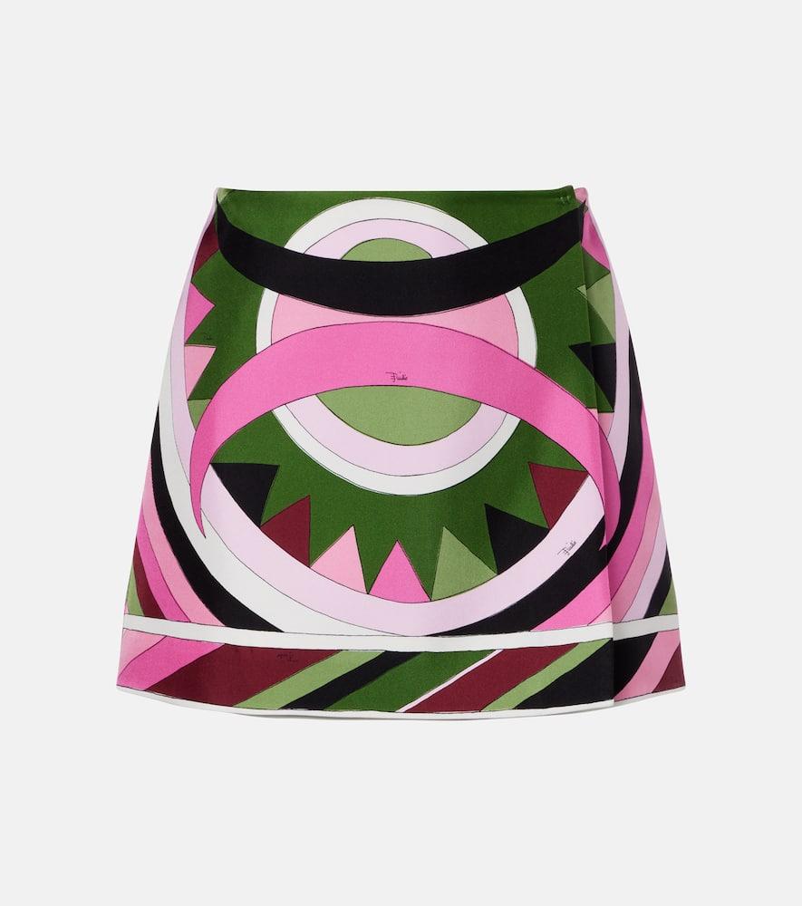 pucci printed silk satin miniskirt