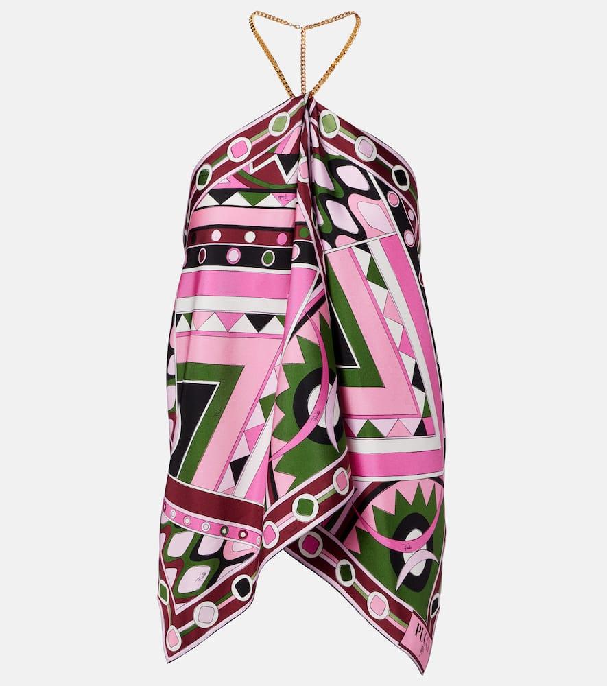 pucci printed silk satin top
