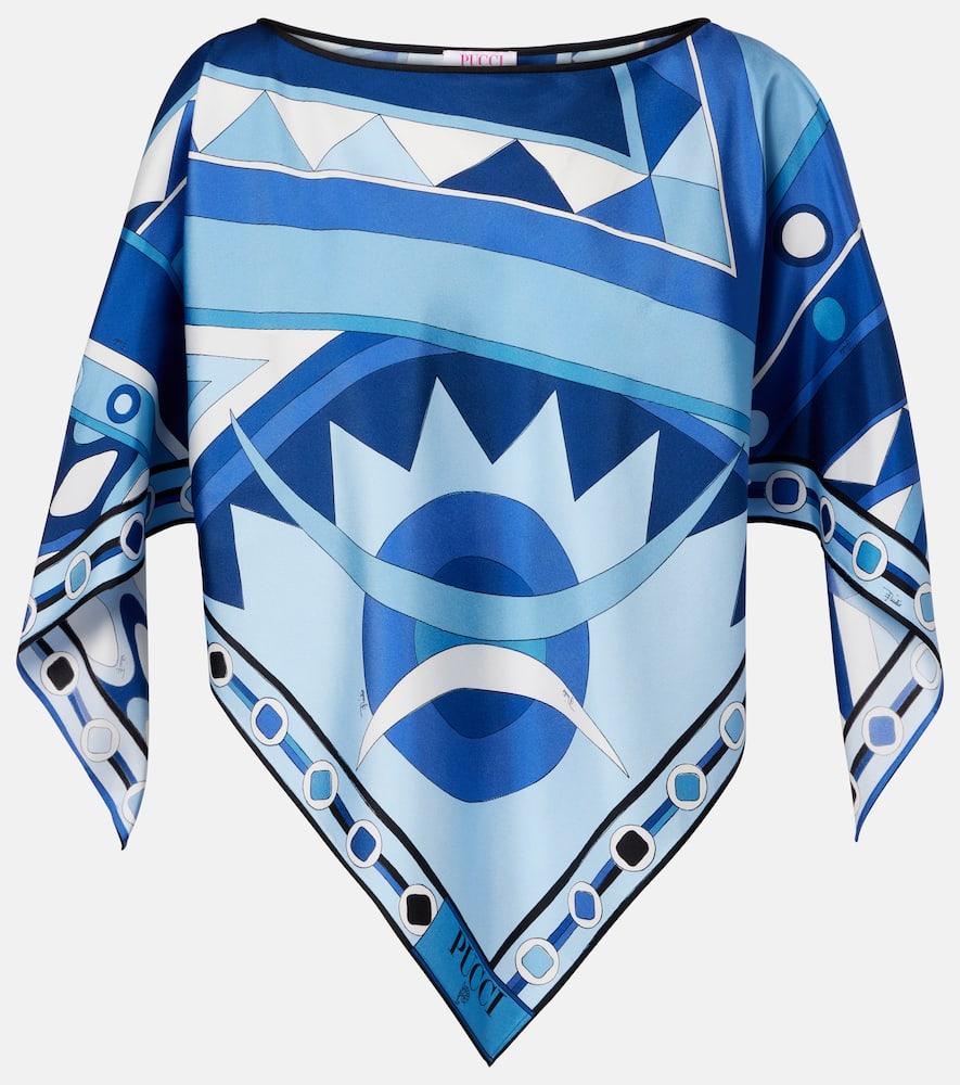pucci printed silk satin top