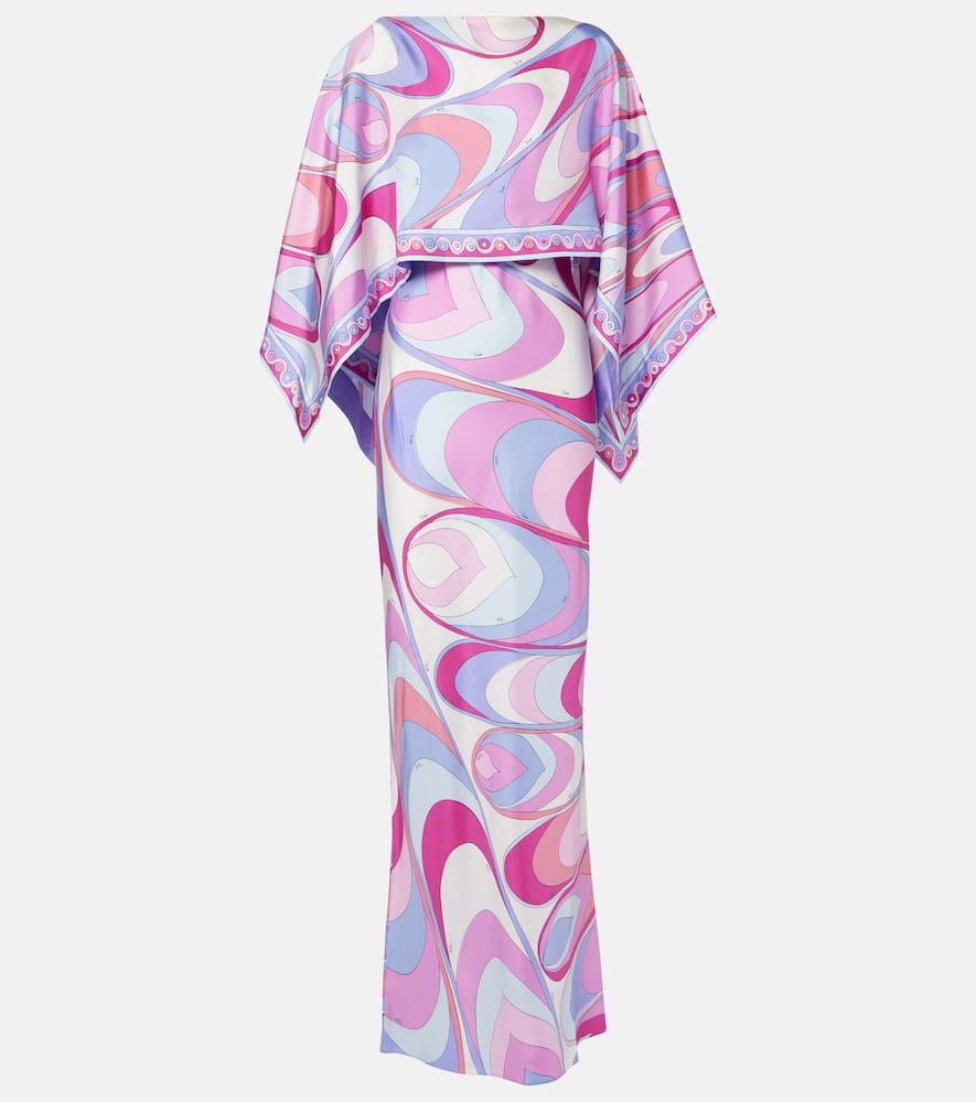 pucci printed silk twill maxi dress