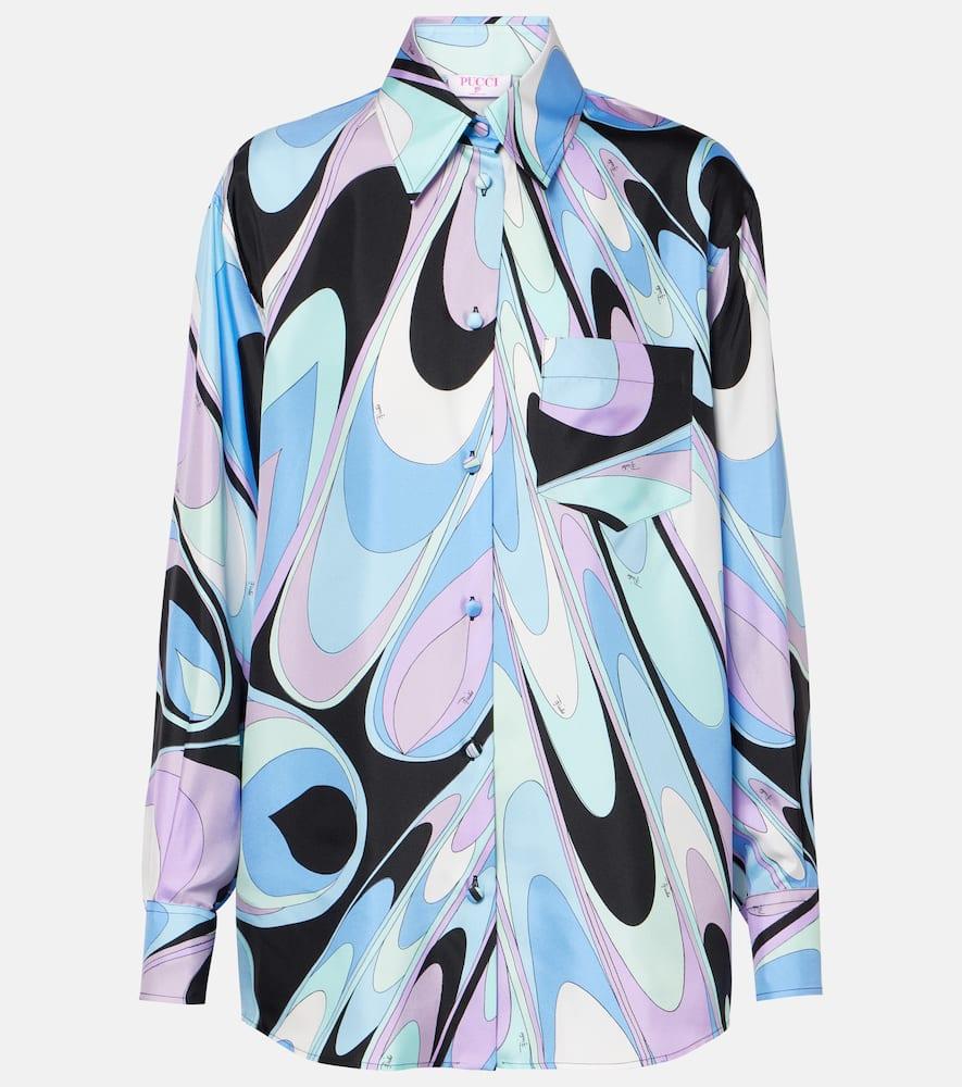pucci printed silk twill pajama shirt