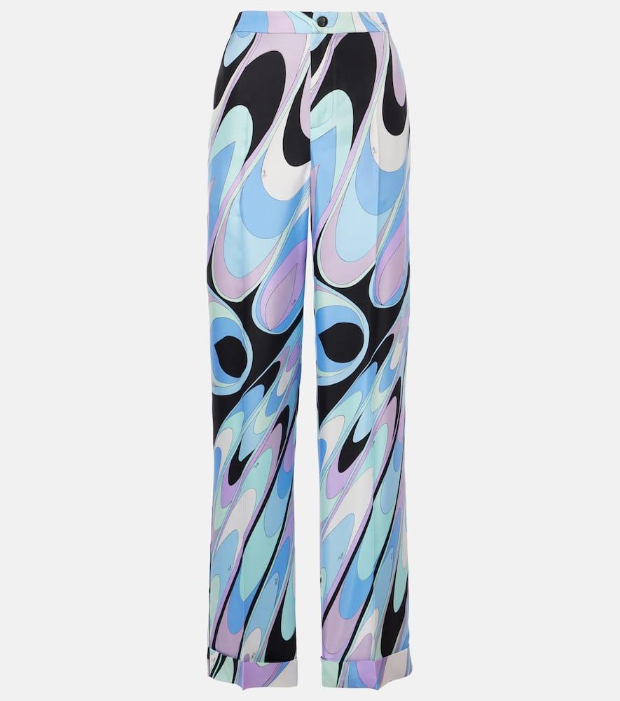 pucci printed silk twill wide