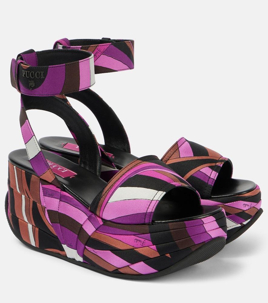 pucci pucciami iride satin platform sandals