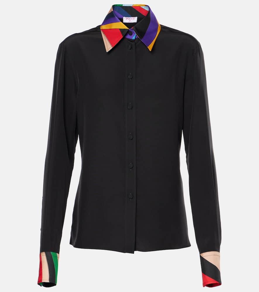 pucci silk crêpe de chine polo shirt