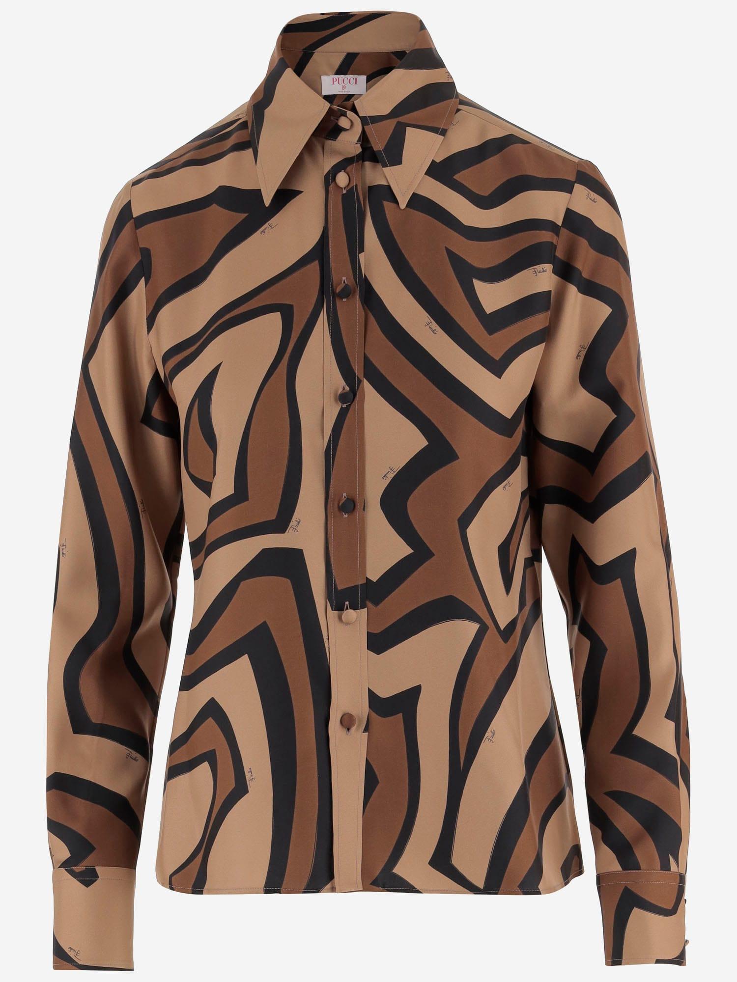 pucci silk shirt with labyrinth print