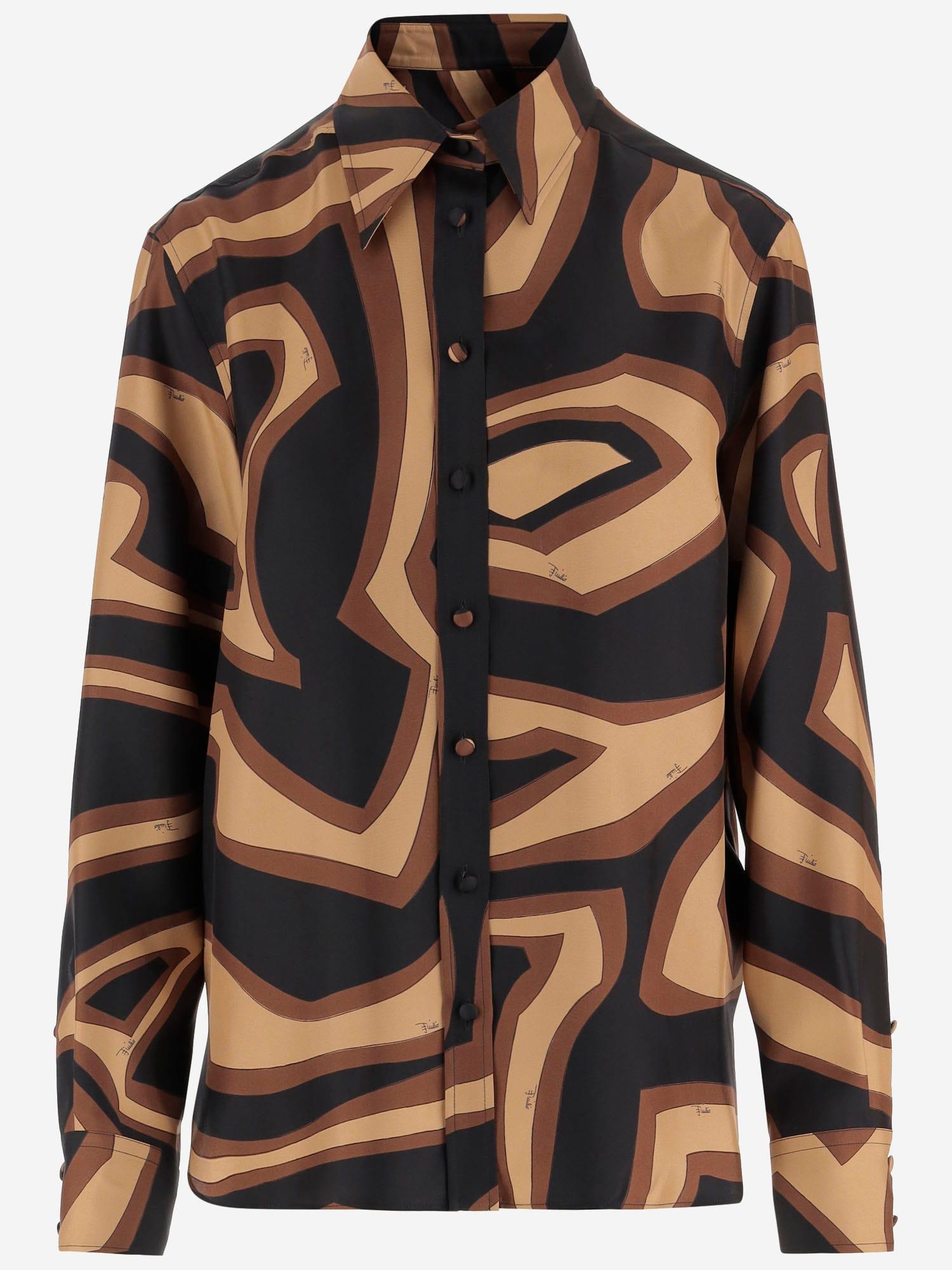 pucci silk shirt with labyrinth print