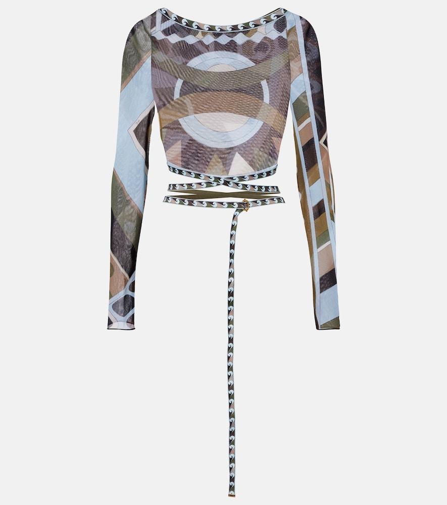 pucci vivara tulle crop top