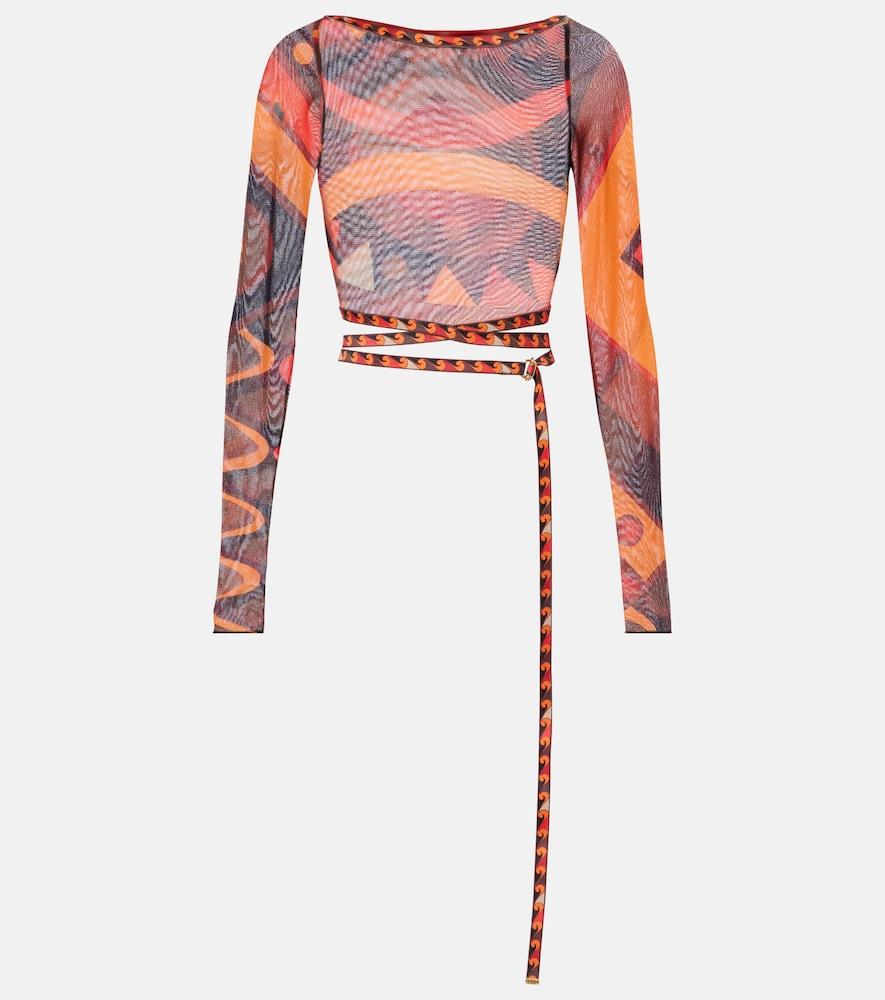 pucci vivara tulle crop top
