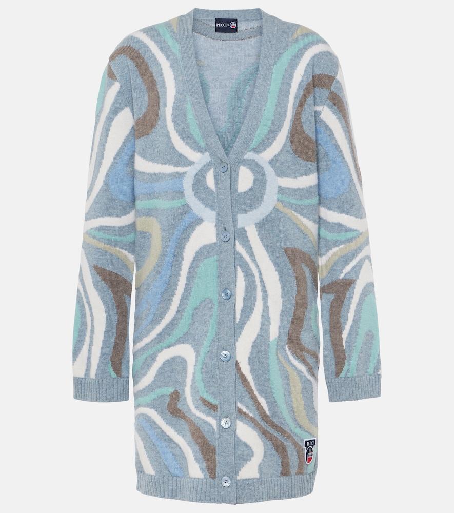 pucci x fusalp intarsia wool cardigan
