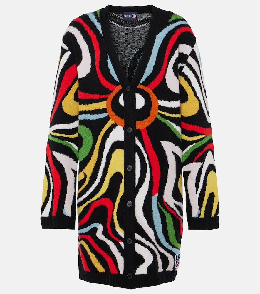 pucci x fusalp intarsia wool cardigan
