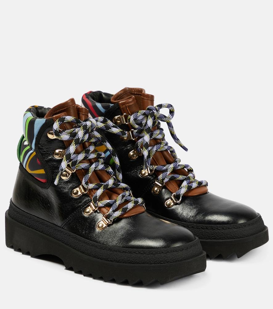 pucci x fusalp printed leather ankle boots