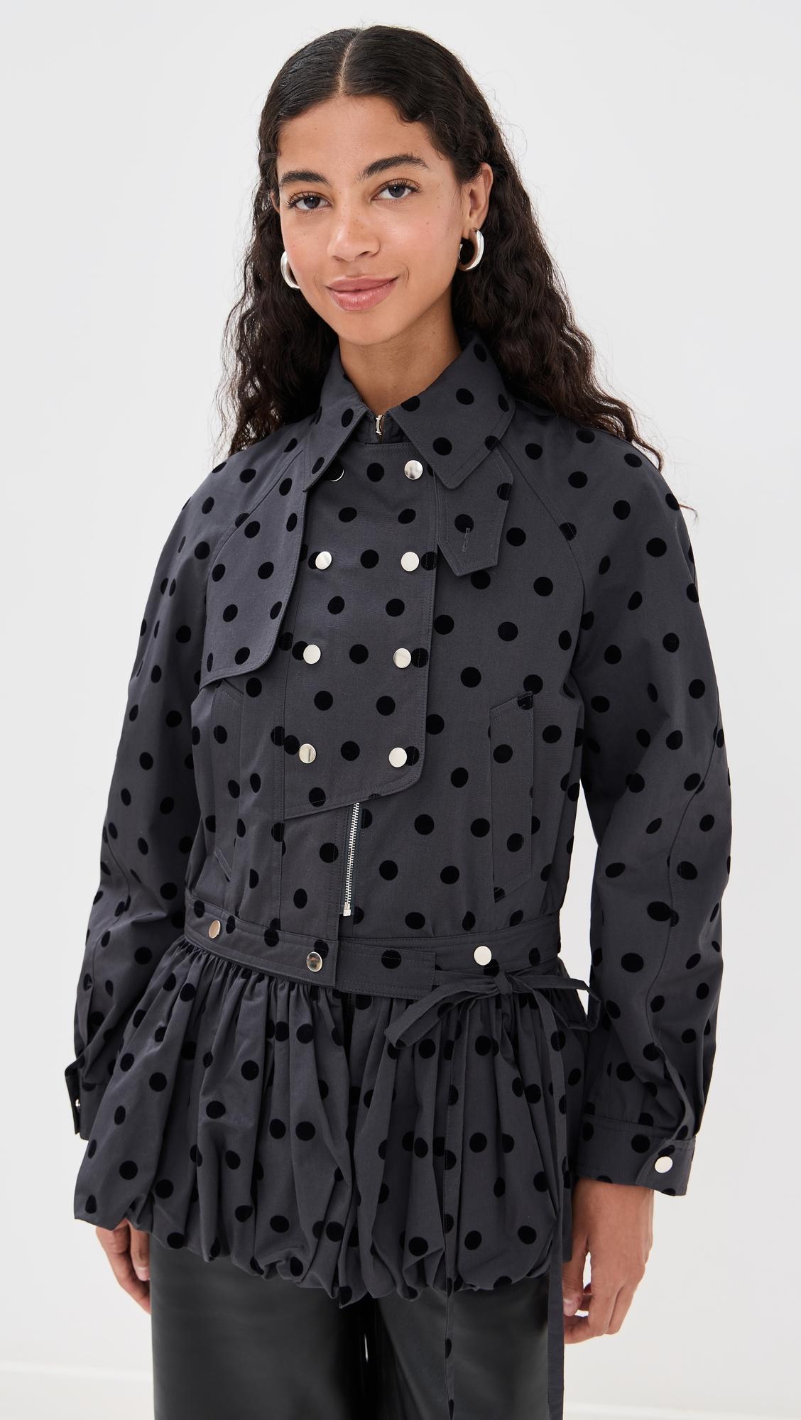 puff skirt buttoned double jacket