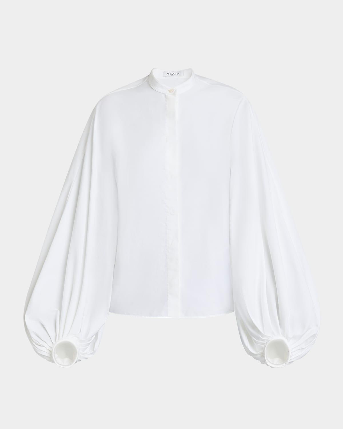 puff sleeve button down blouse