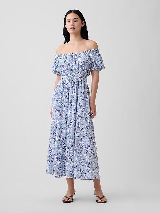 puff sleeve maxi dress