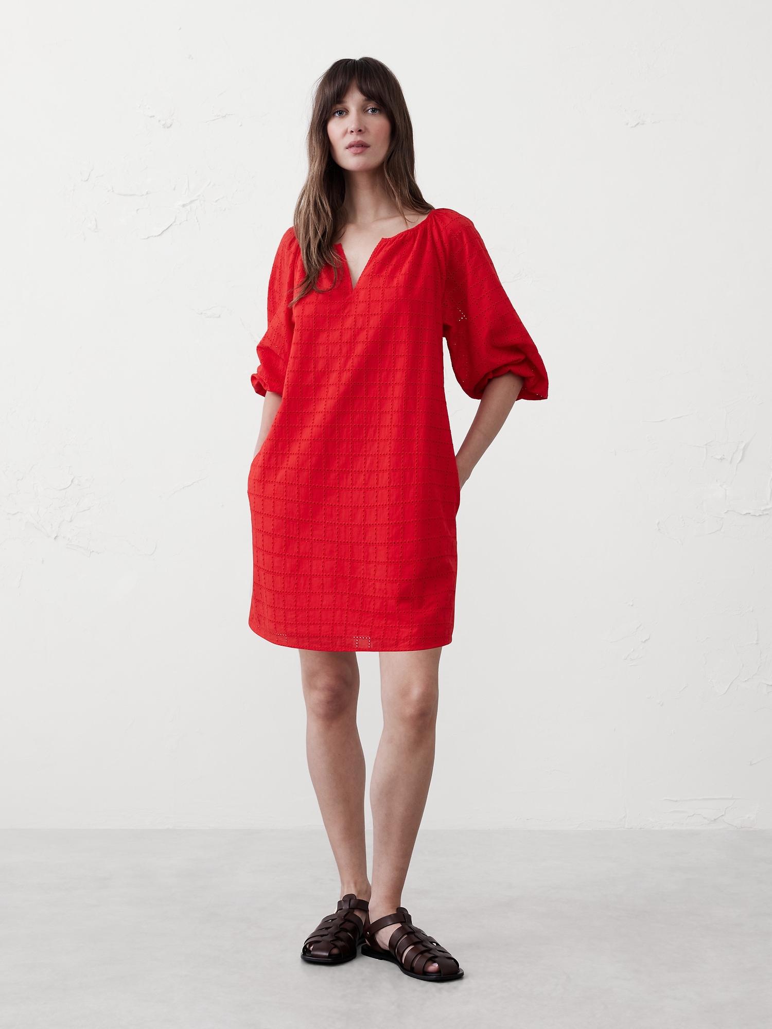 puff-sleeve mini dress