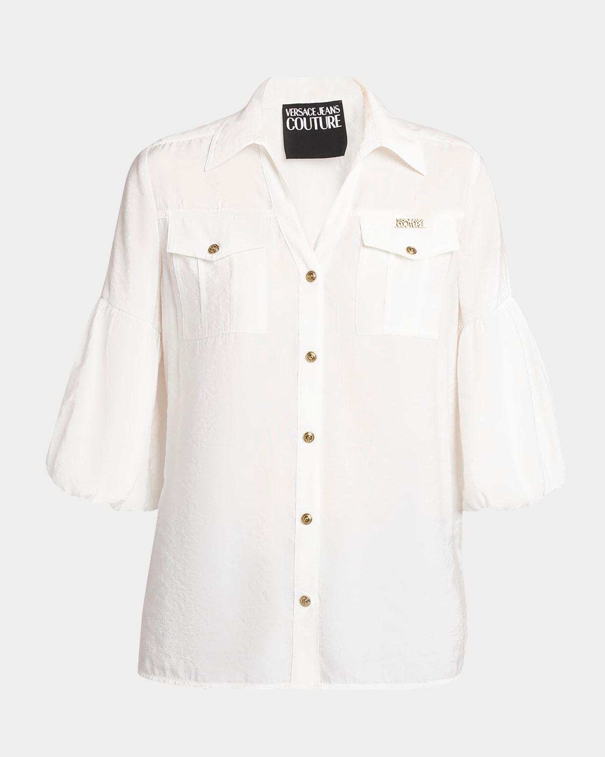 puff-sleeve shirt