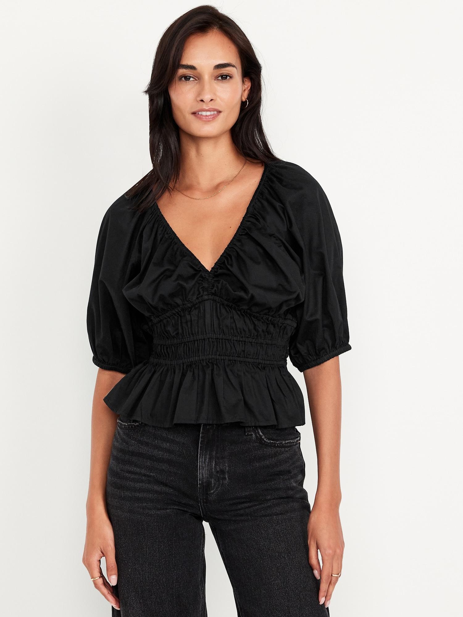puff-sleeve top