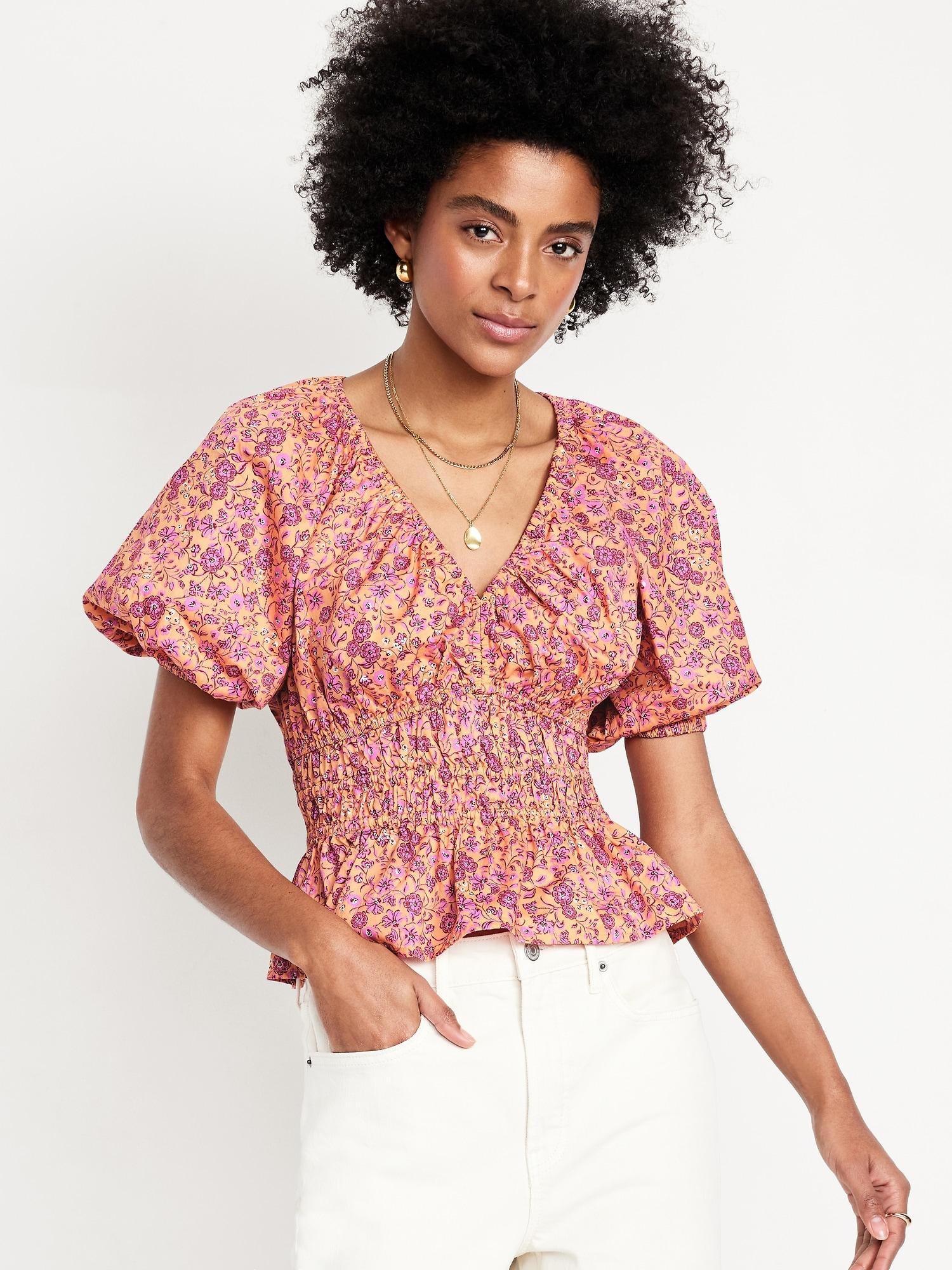 puff-sleeve top