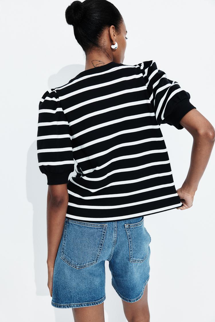 puff-sleeved top