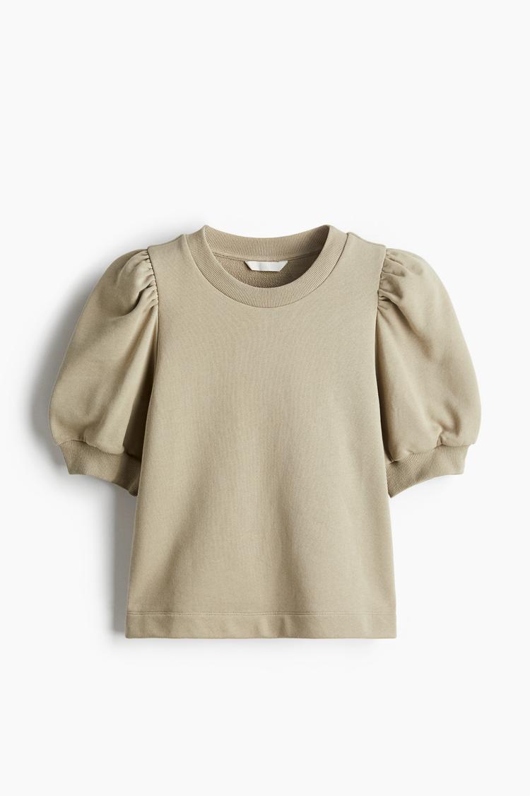 puff-sleeved top