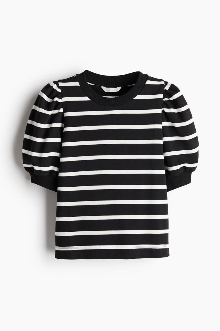 puff-sleeved top