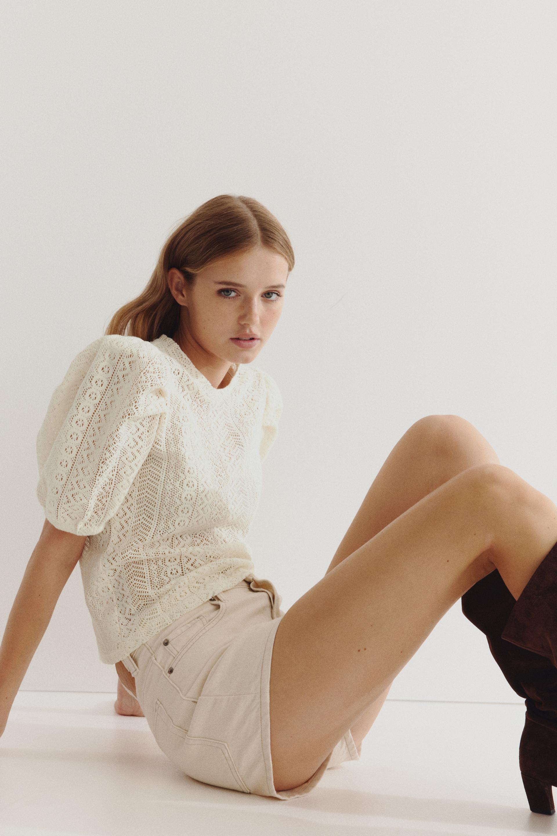 puff-sleeved top