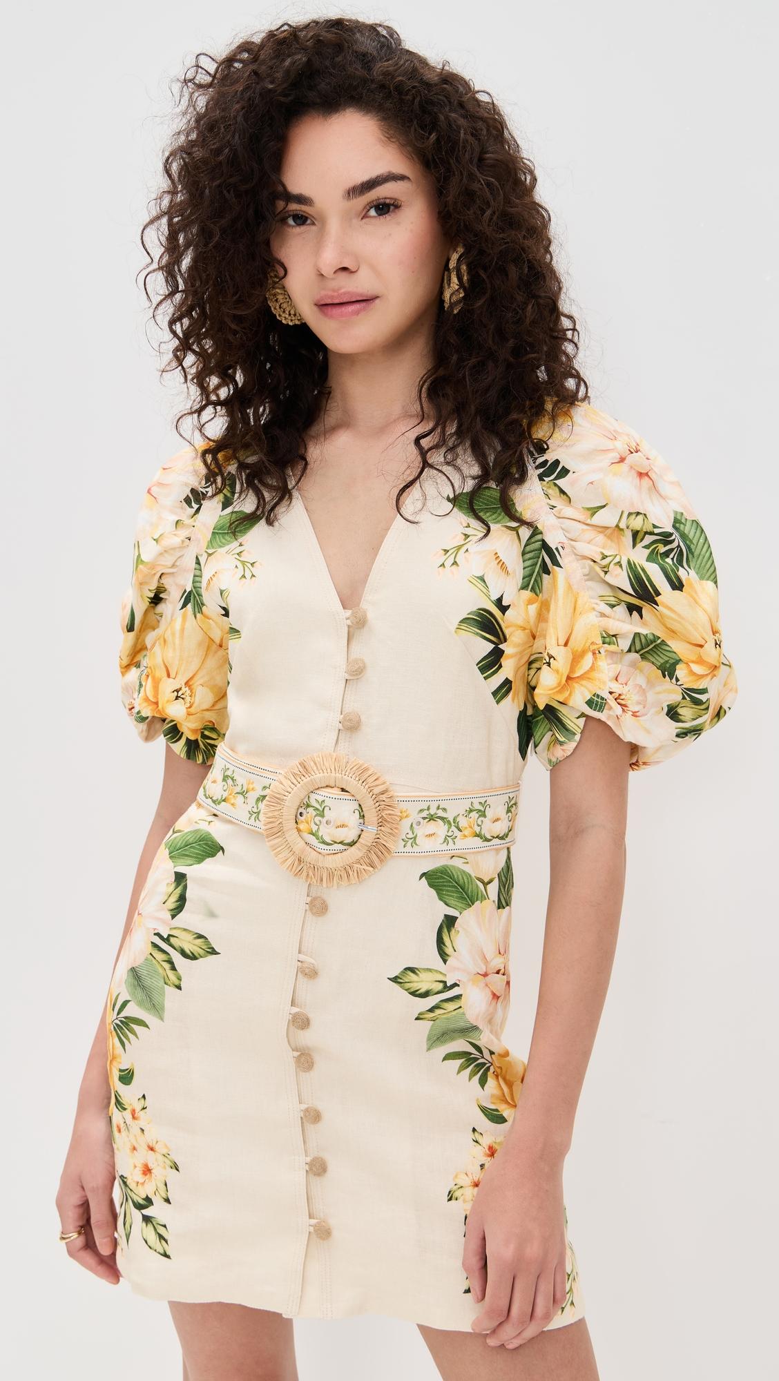 puff sleeves mini dress