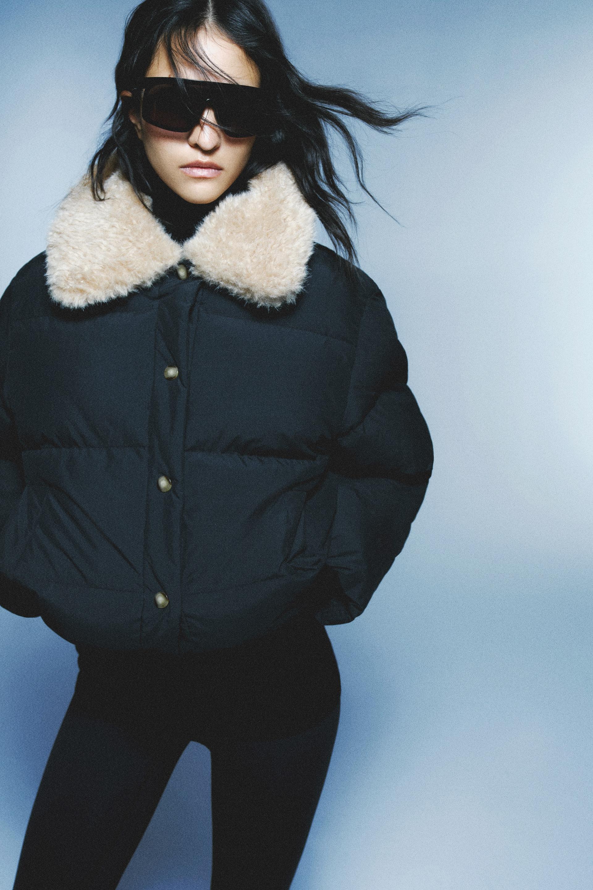 puffer jacket with collar