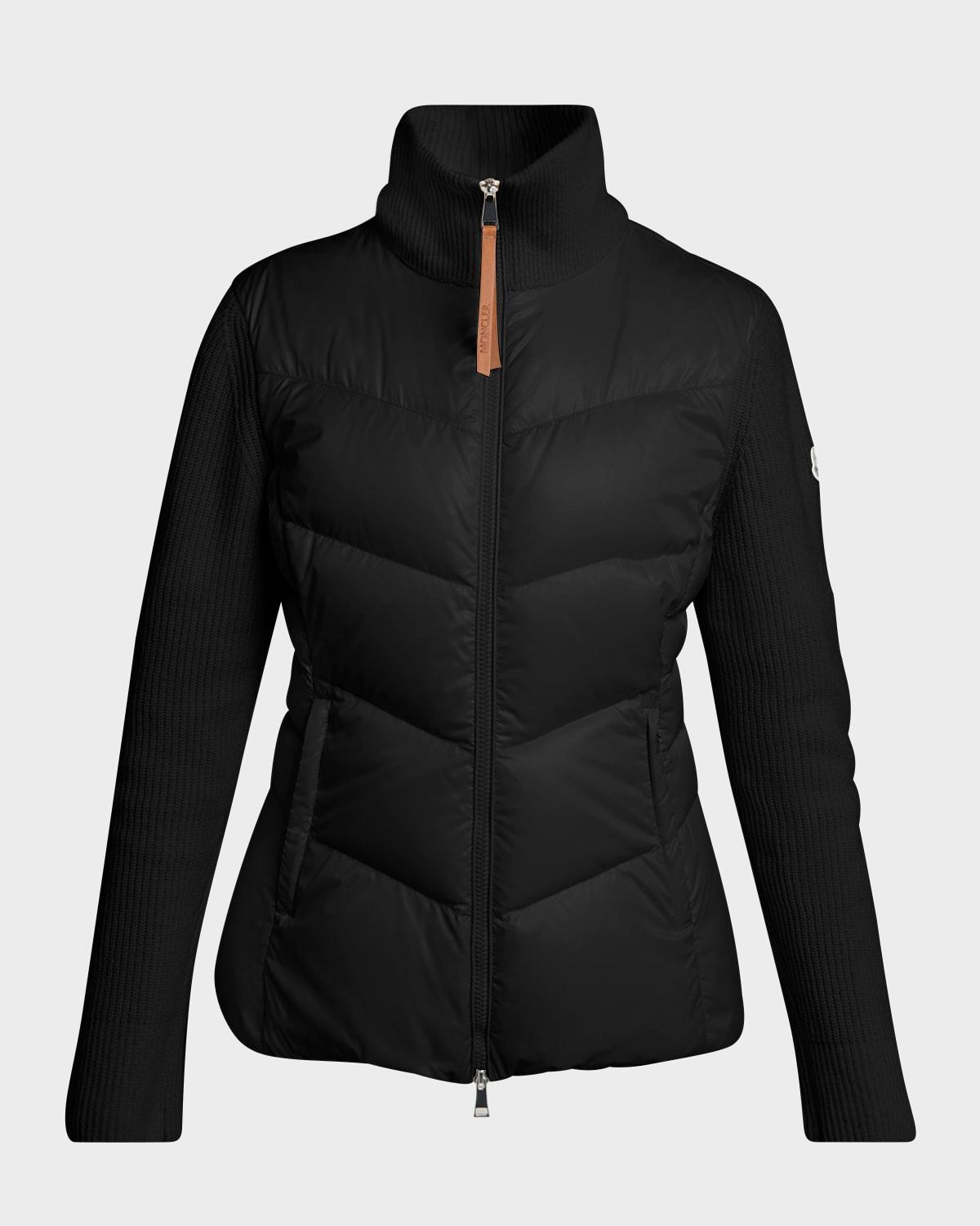 puffer knit cardigan