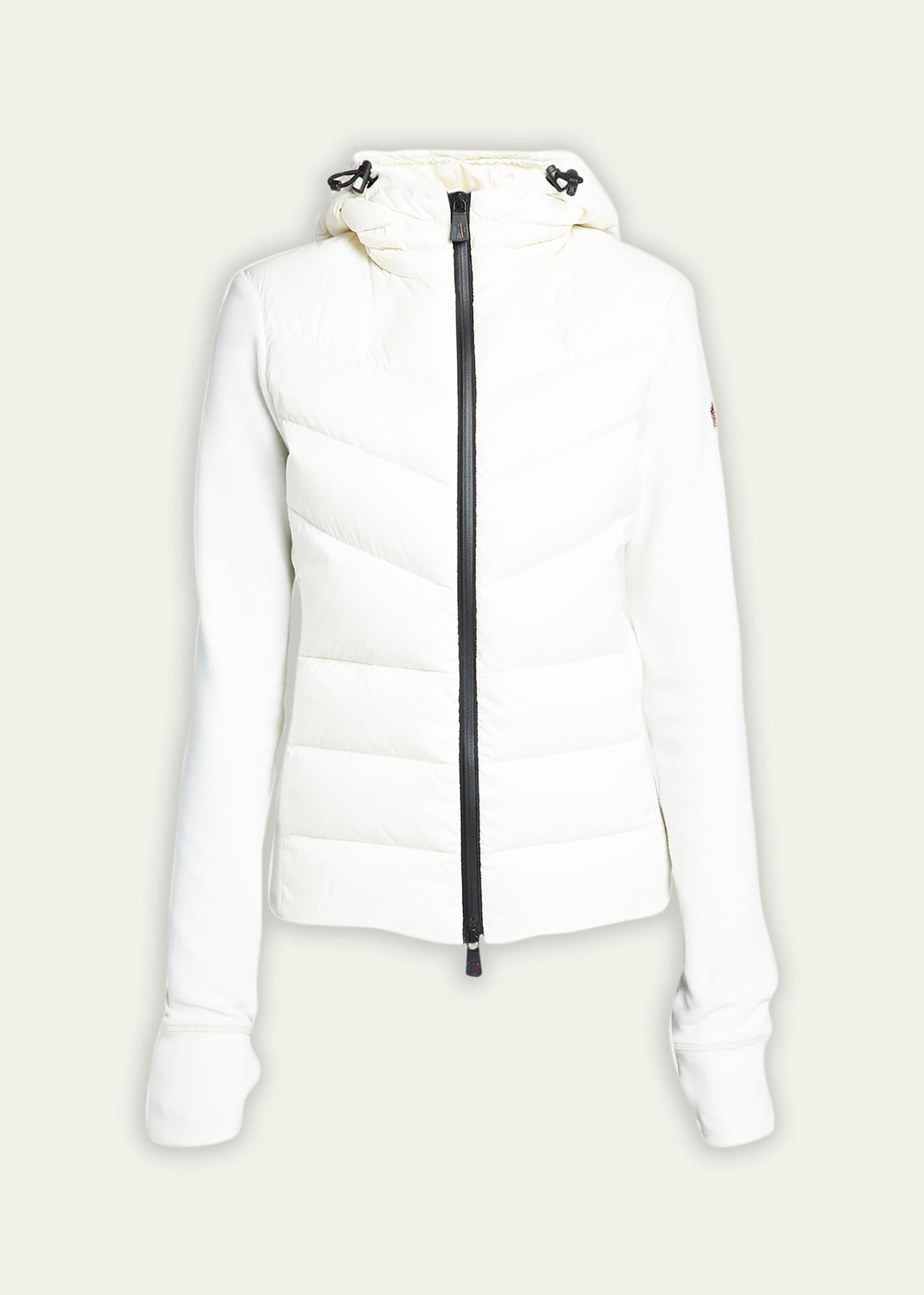 puffer zip-up cardigan