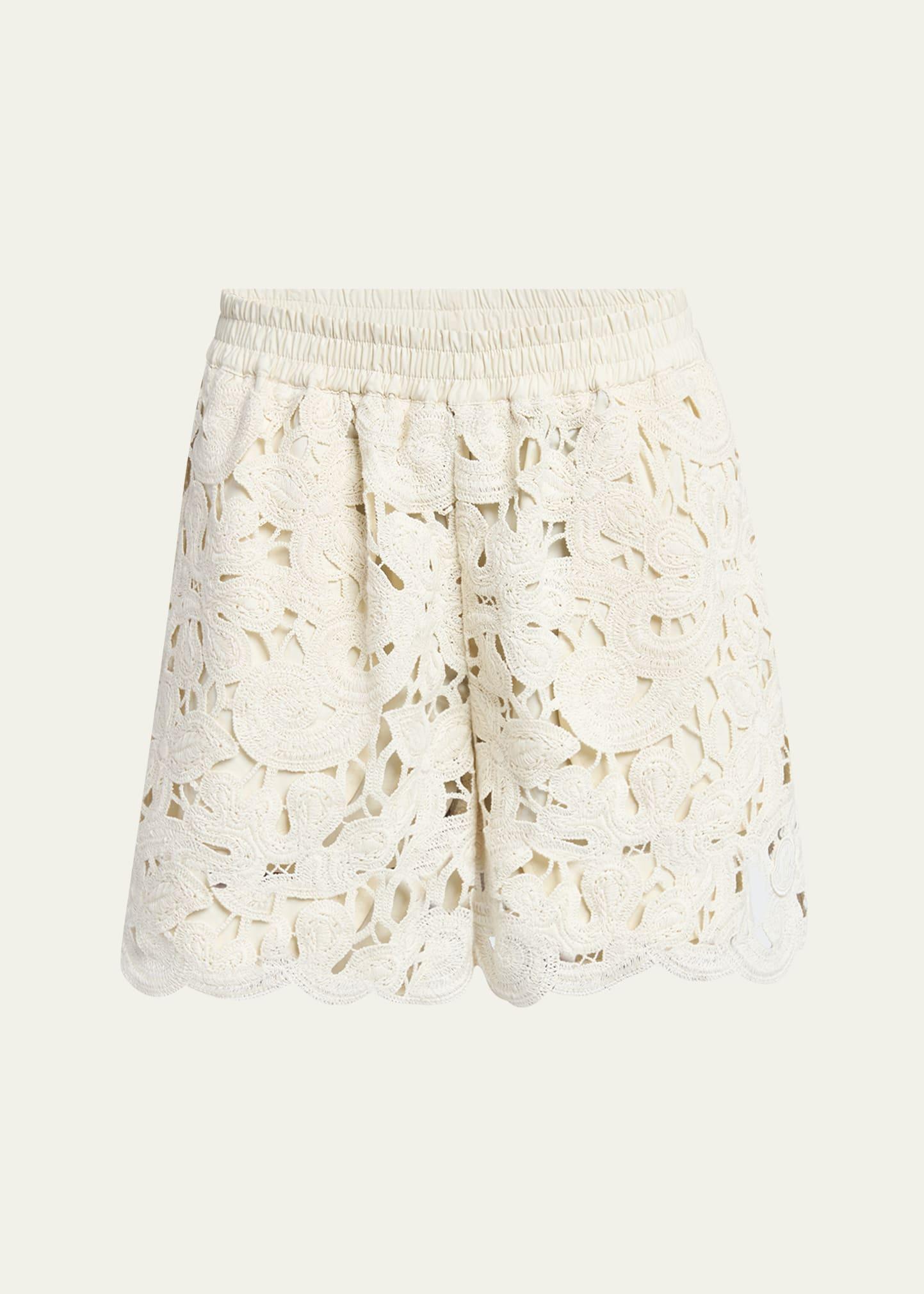 pull-on crochet shorts