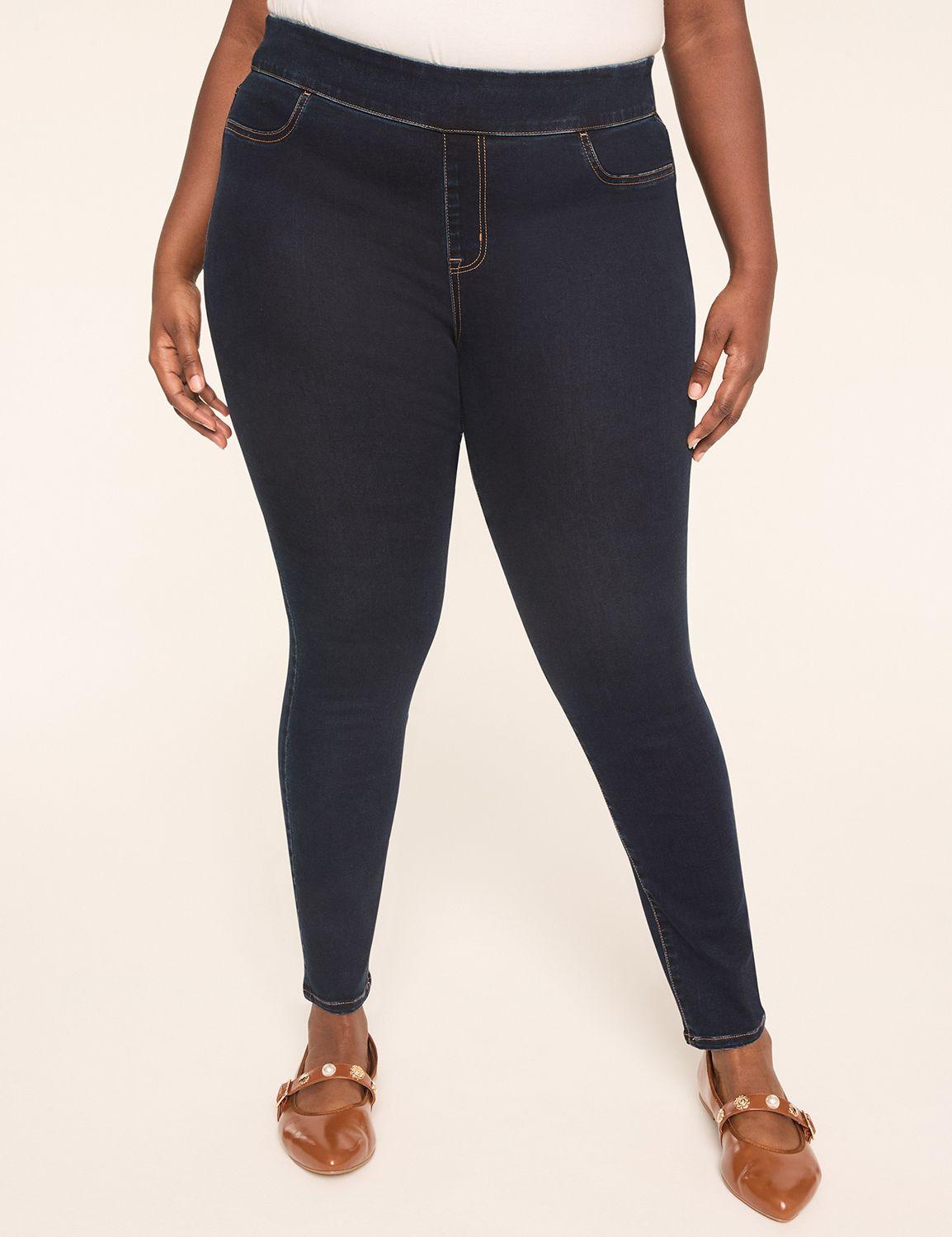 pull-on high-rise sateen jegging