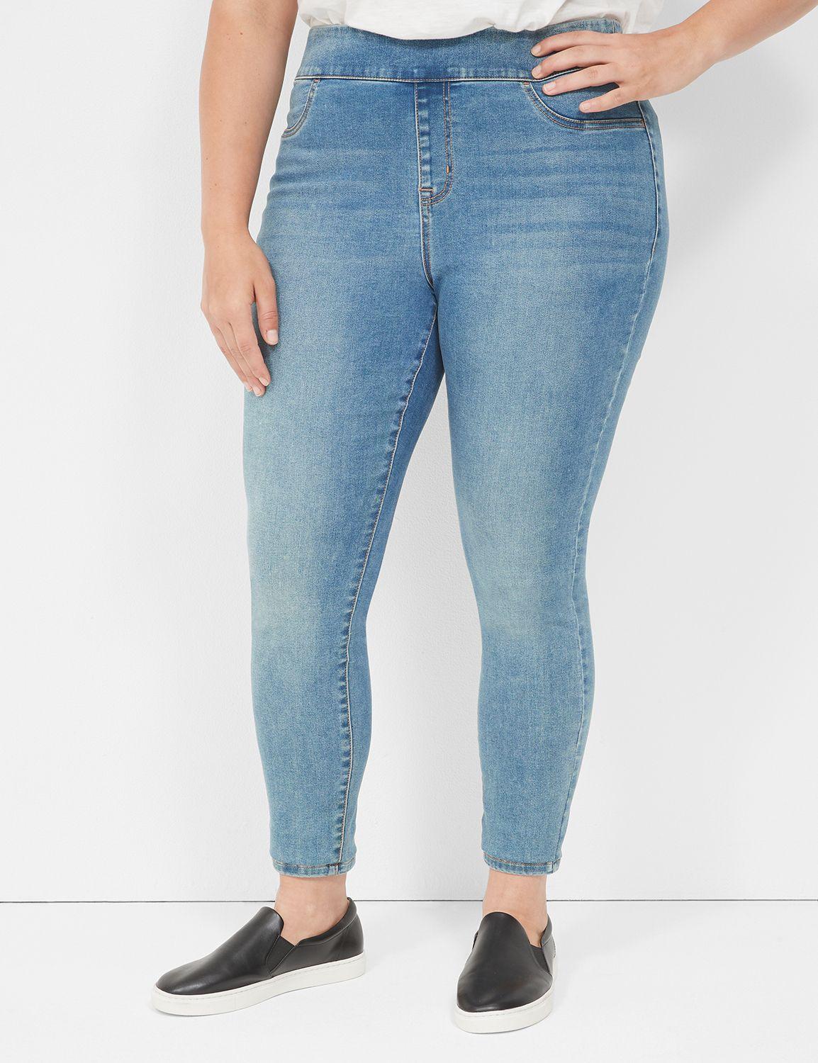 pull-on high-rise sateen jegging