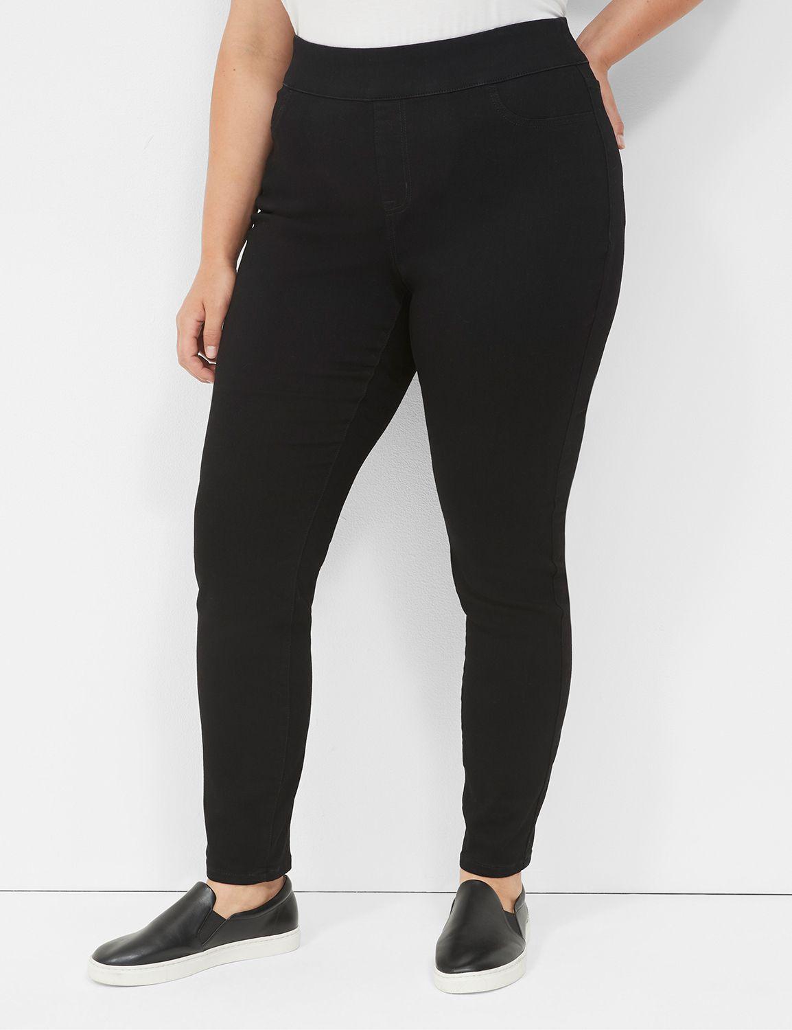 pull-on high-rise sateen jegging