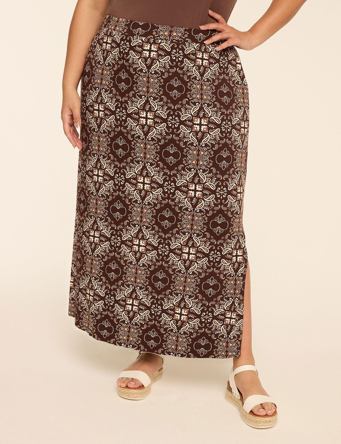 pull-on knit maxi skirt