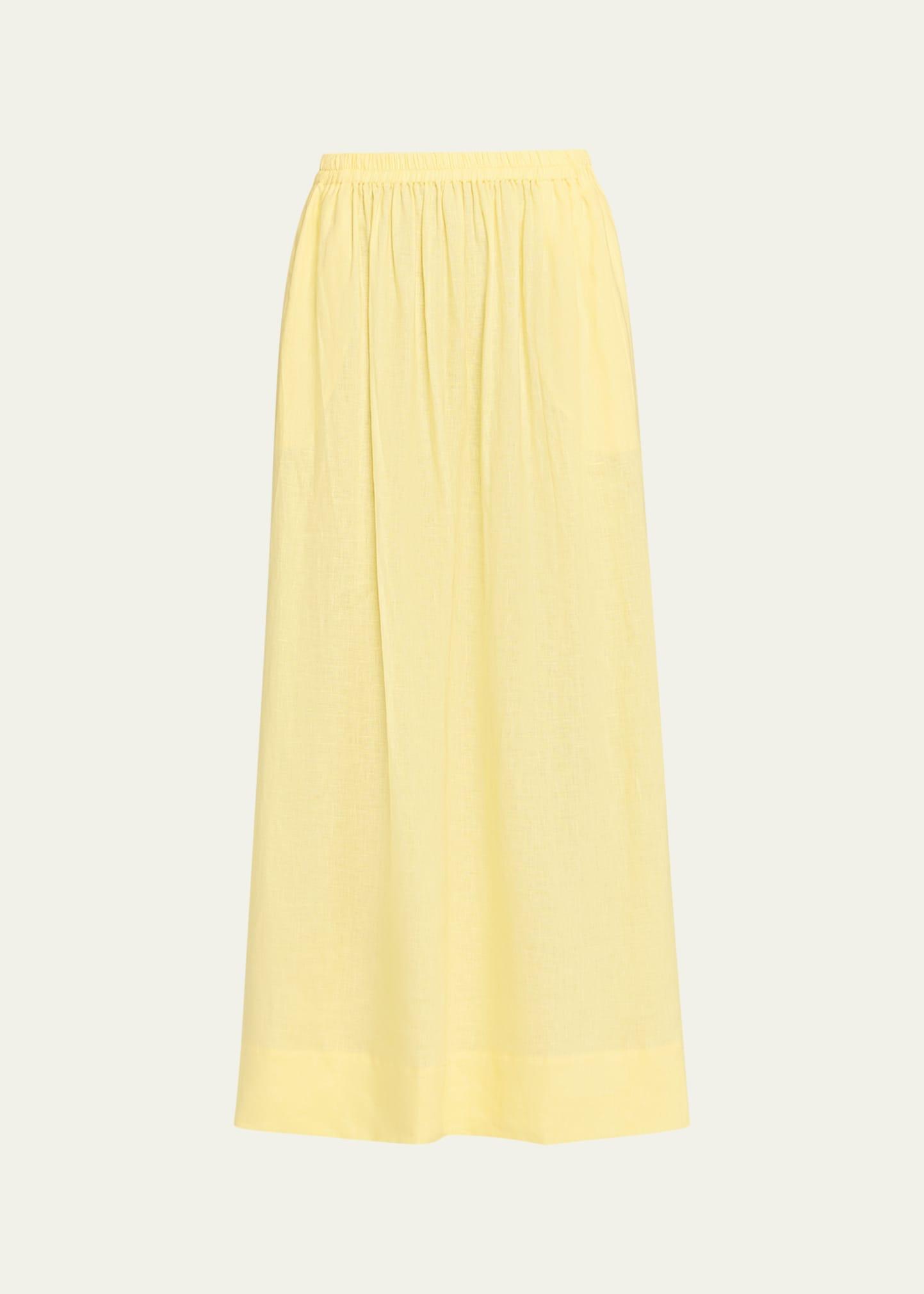 pull-on linen maxi skirt