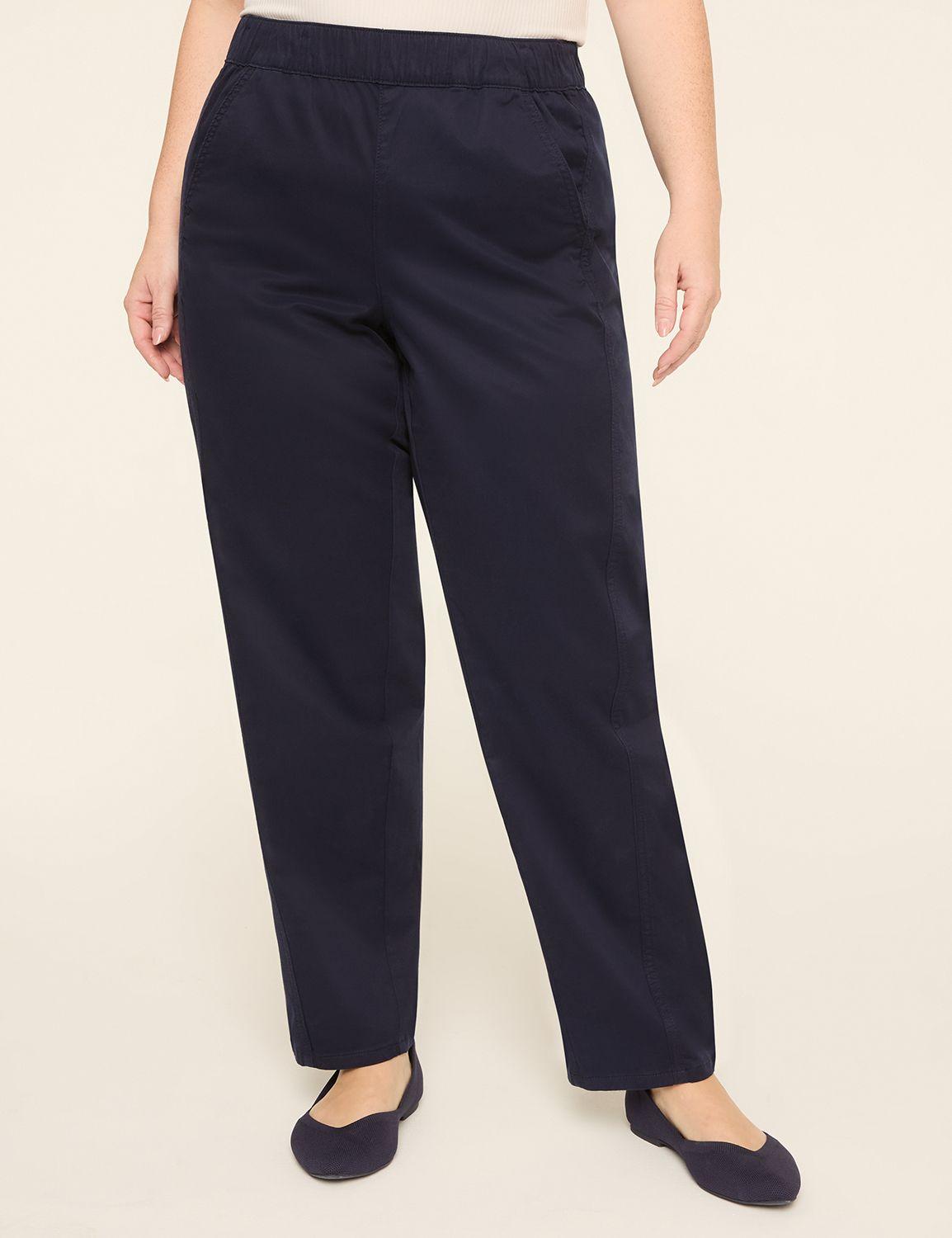 pull-on sateen chino ankle pant