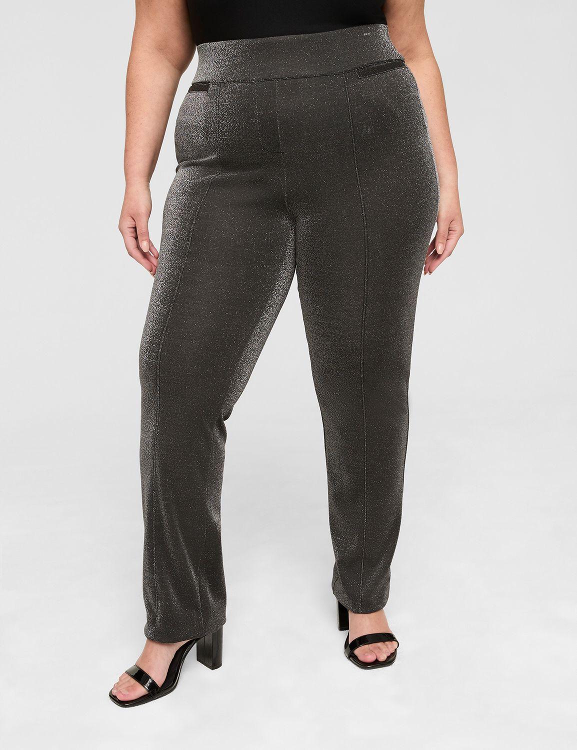 pull-on sparkle ponte straight leg pant