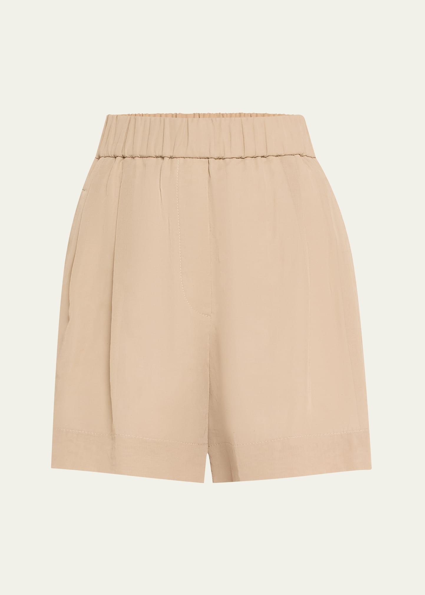 pull-up cotton gauze shorts
