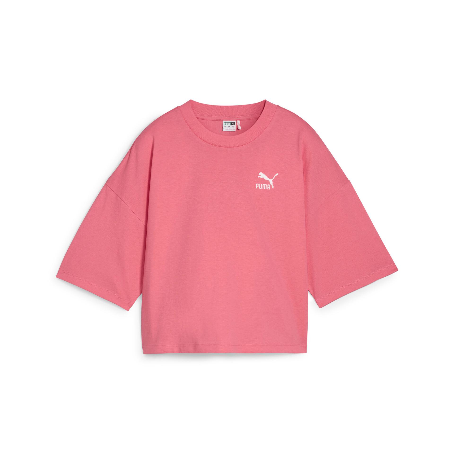puma better classics women's t-shirt in pink, size s