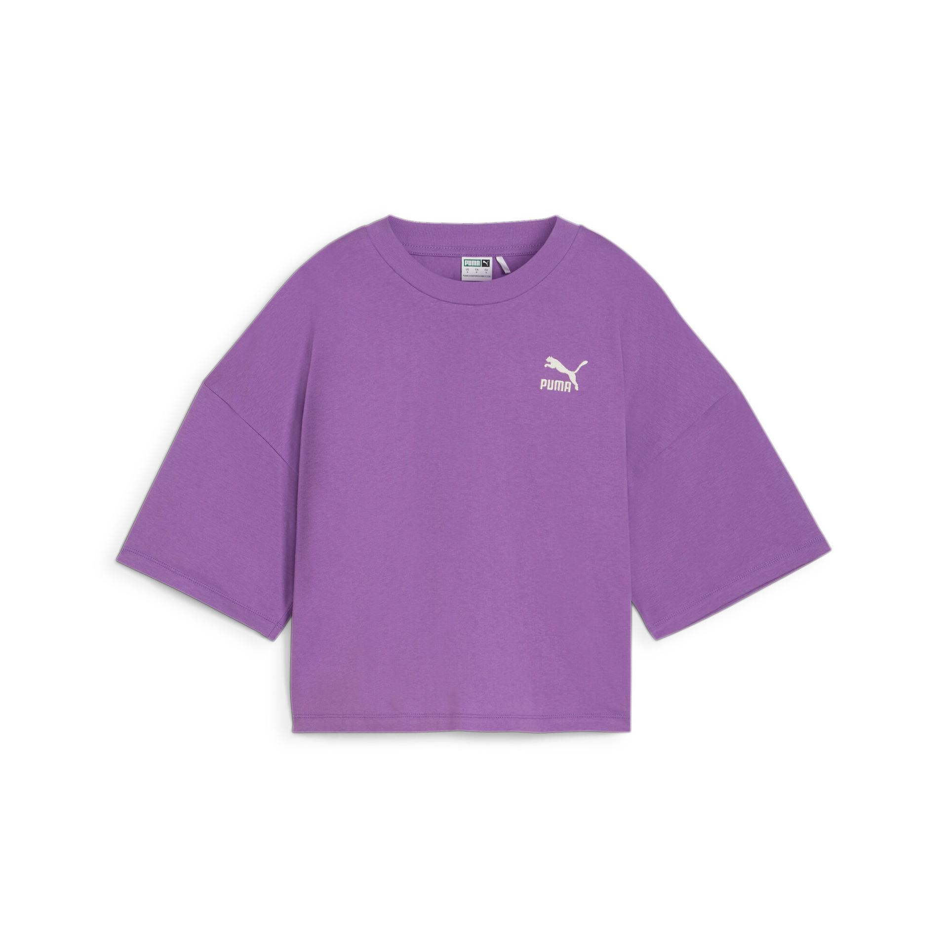 puma better classics women's t-shirt in purple, size 3xl