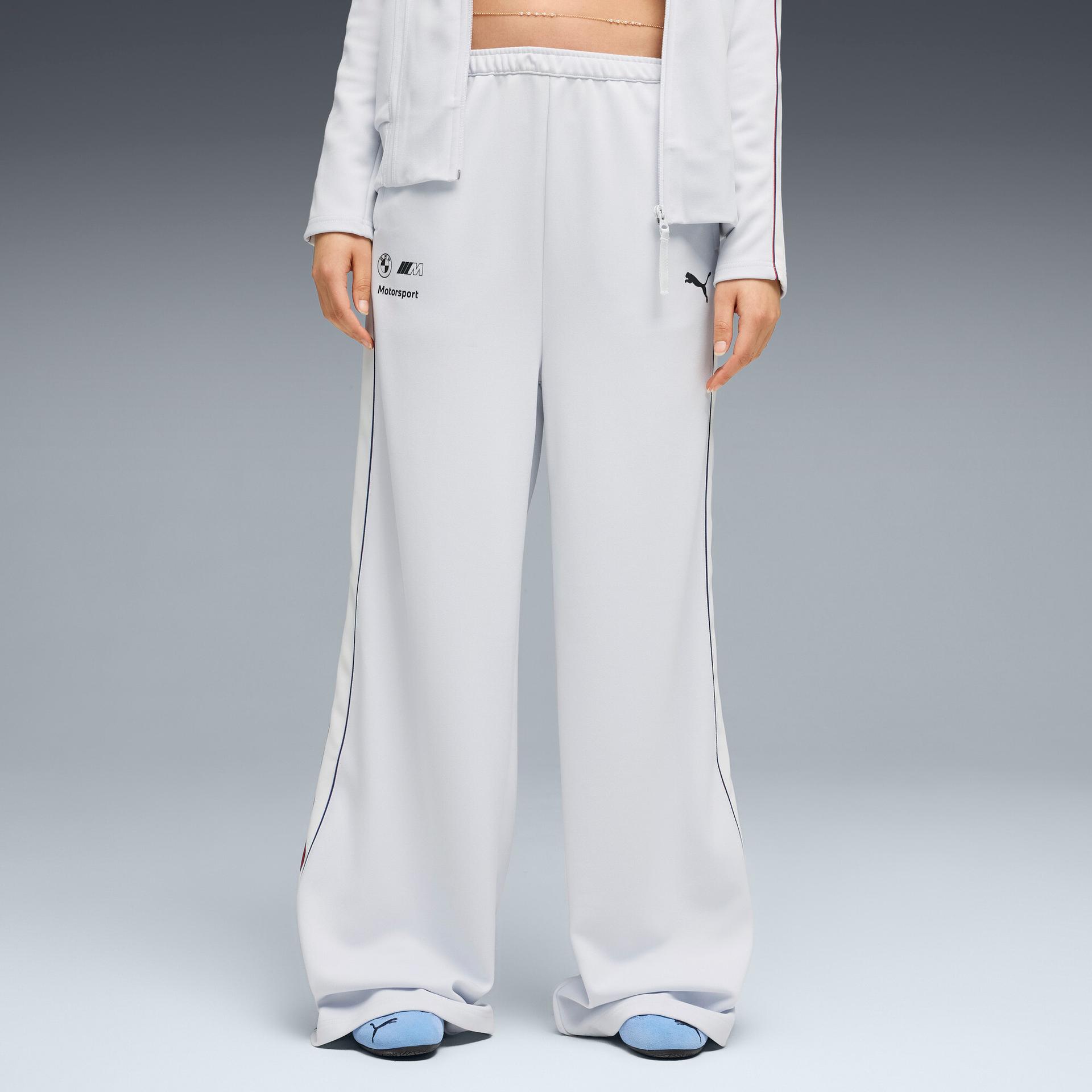 puma bmw m motorsport women's relaxed pants in grey, size xs