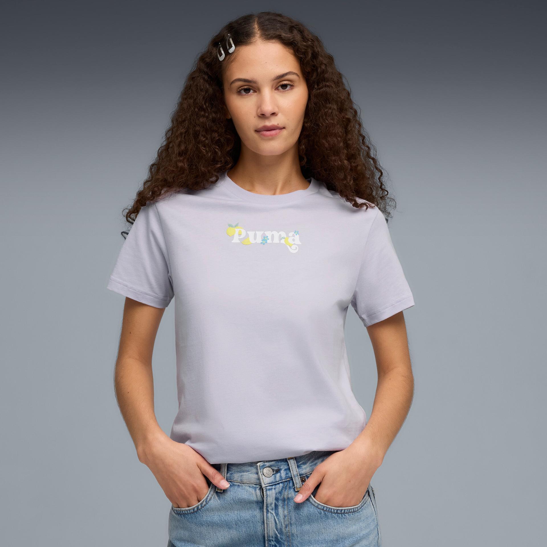 puma citrus women's t-shirt in purple, size s