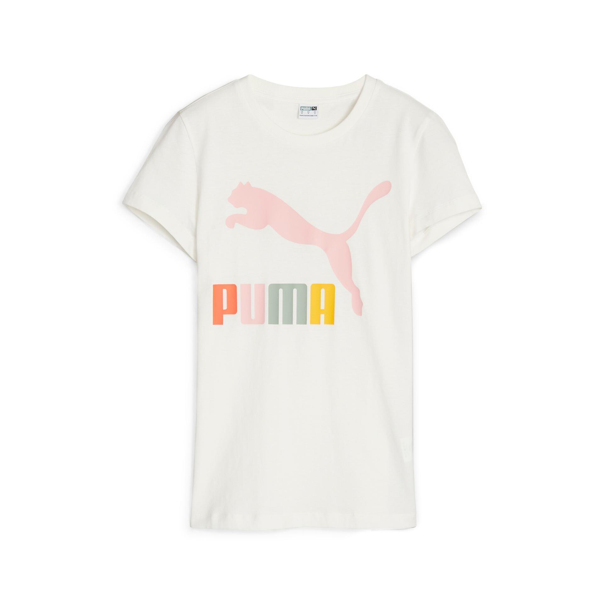 puma classics logo women's t-shirt in white, size 3xl