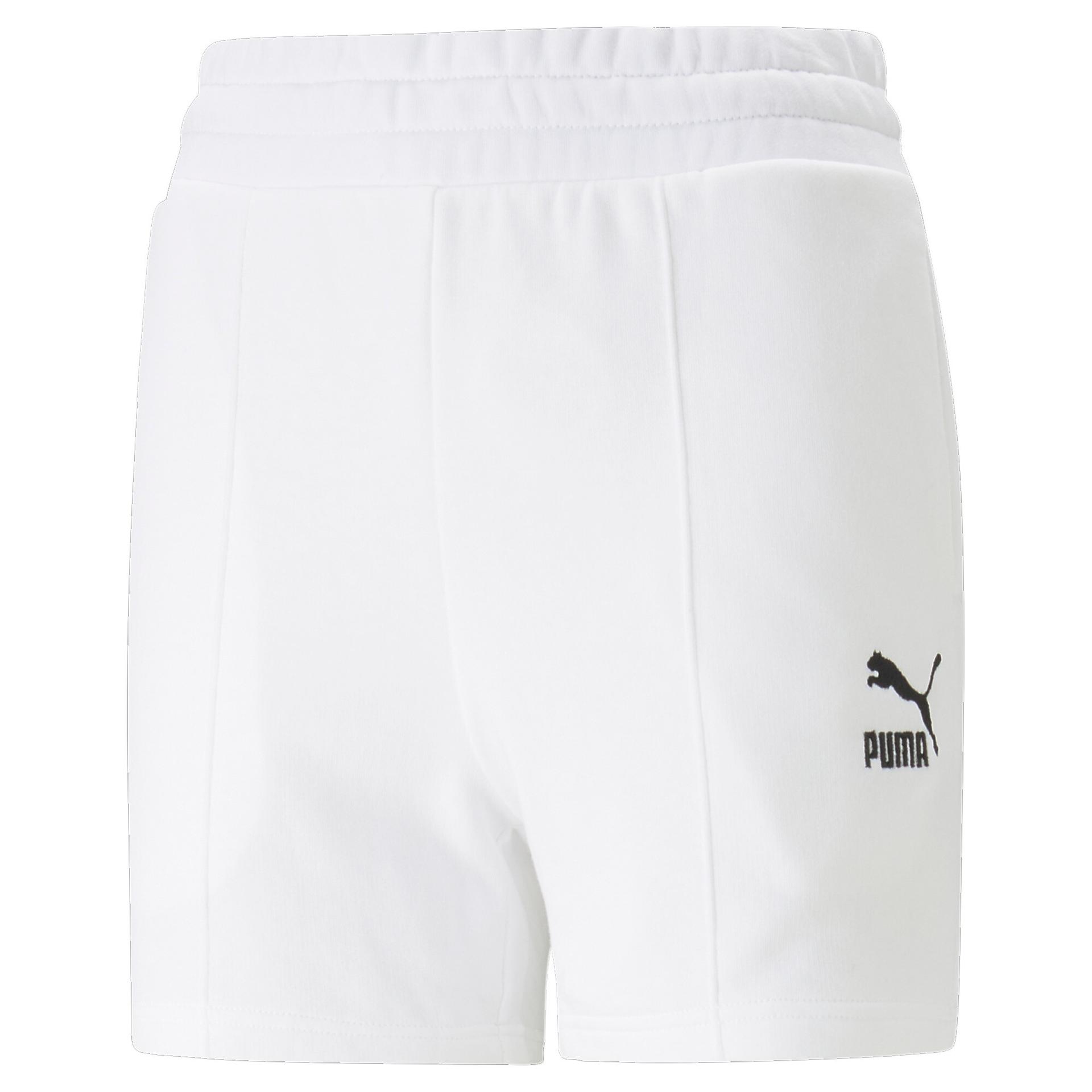puma classics women's pintuck shorts in white, size xs