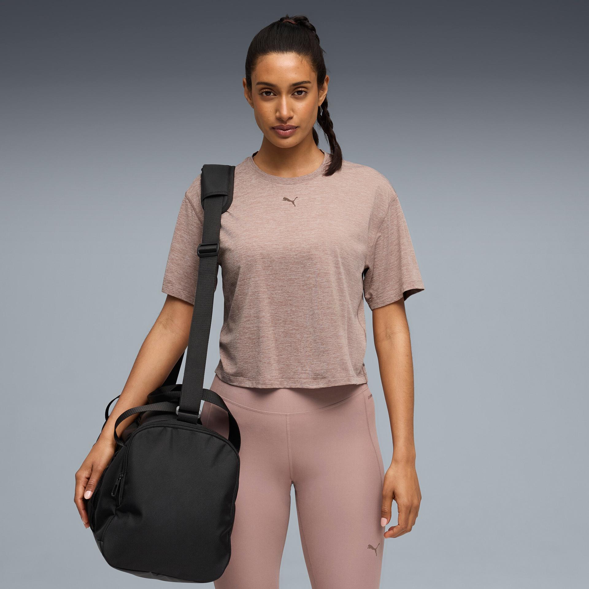puma cloudspun ultra soft women's relaxed training t-shirt in beige, size m