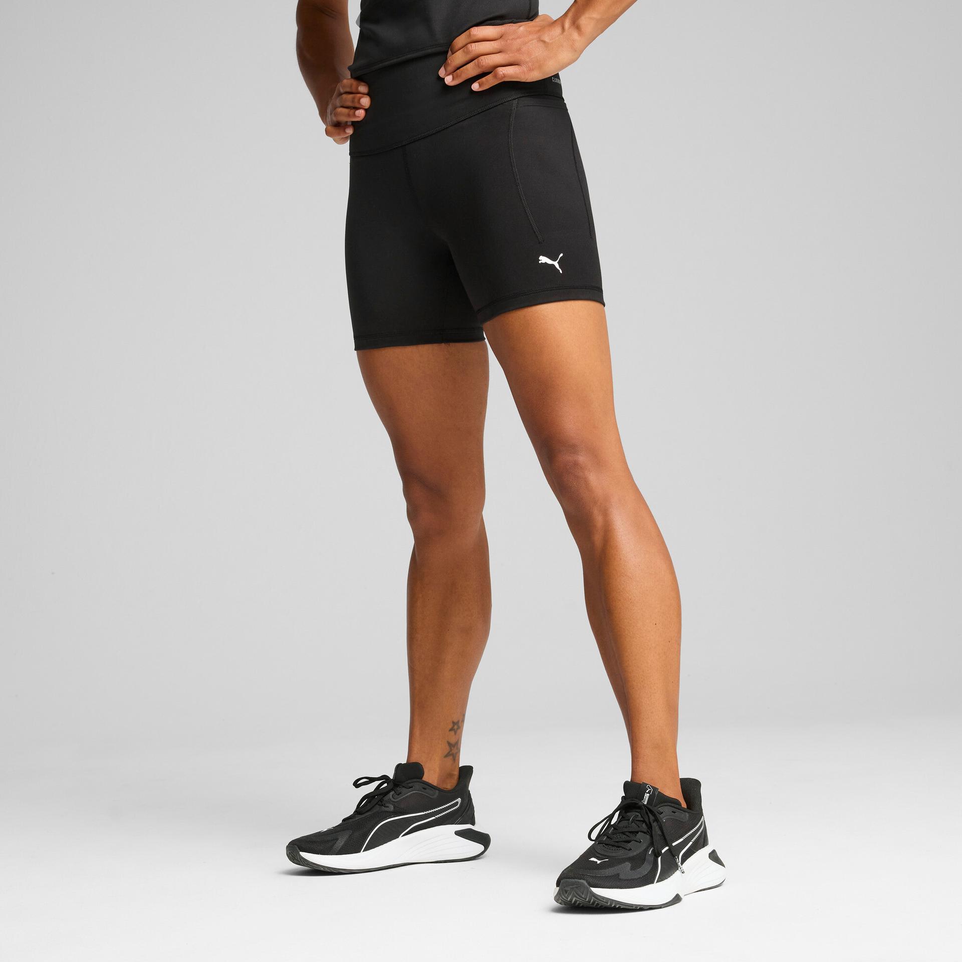 puma cloudspun women's high-waist 5" tight shorts in black, size xxl