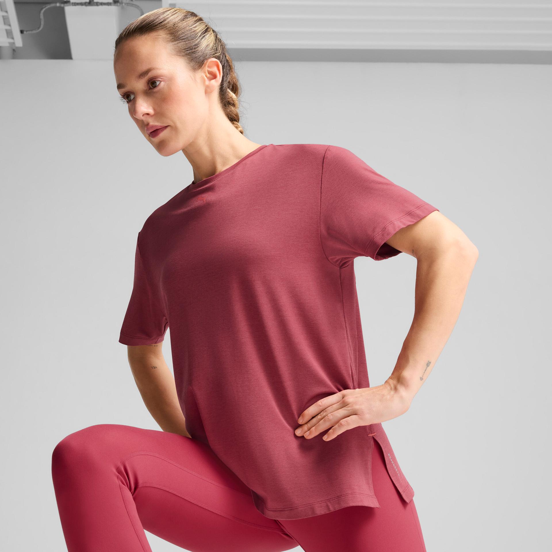 puma cloudspun women's t-shirt in red, size xxl