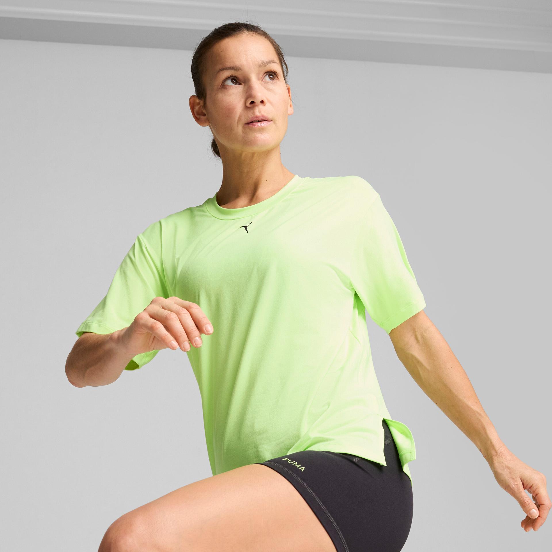 puma cloudspun women's t-shirt in yellow, size xxl